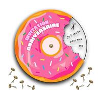 RXLITE Kit PREMIUM de 10 Cartes d'Invitation Anniversaire Donuts avec Atelier Créatif - Cartes Rondes Idéales pour Enfants, Filles et Garçons, Design Sucré, Activité Ludique et Originale