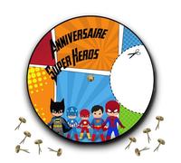 RXLITE NOUVEAUTE 2024 Kit premium de 10 Cartes d'Invitation Anniversaire Super Héros avec Atelier Créatif - Cartes Rondes et Ludiques pour Filles et Garçons, Design Unique, avec Attache Parisienne