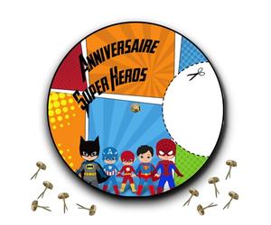 RXLITE NOUVEAUTE 2024 Kit premium de 10 Cartes d'Invitation Anniversaire Super Héros avec Atelier Créatif - Cartes Rondes et Ludiques pour Filles et Garçons, Design Unique, avec Attache Parisienne