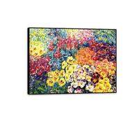 RXNHGJDS Emil Nolde Célèbres Impression sur toile Reproduction de Fleurs à l'huile Pensées de jardin fleuri Emil Nolde art mural fleurs Mural Decoration Salon chambre 90x70cm Cadre noir