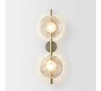 RXPVUXE Applique Murale Art Design Minimaliste 65cm LED Longue Applique Murale avec Abat-Jour Rond en Verre Clair, 10W Intérieur Créatif Applique Murale 3000K Chambre Salon Couloir Décor Luminaire