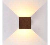 RXPVUXE Applique Murale Carrée Intérieure en Cube en Bois LED Up & Down Appliques Murales, Décor à la Maison Minimaliste Moderne Luminaires à Montage Mural Câblé pour Chambre Salon Couloir