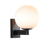 RXPVUXE Applique Murale en Verre Globe Noir Mat Moderne, Applique Murale Industrielle Vintage câblée d'intérieur, Appliques murales d'intérieur en métal E27, Lampe de vanité de Salle de Bain Moderne,