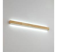 RXPVUXE Applique murale linéaire en bois longue applique murale à LED lampe de vanité de salle de bain moderne, luminaire mural en bois haut vers le bas appliques déco de chevet Wabi Sbai pour chambre