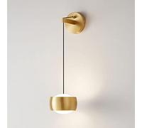 RXPVUXE Globe Suspendu Applique Murale Boule Acrylique Blanche Applique Murale Postmoderne Cuivre Applique Murale, 6W 3 Couleurs Mode Intérieur Chambre Chevet Salon Couloir Île Luminaire