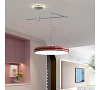 RXPVUXE Luminaire de plafond LED à gradation moderne, grand bras oscillant, lampe suspendue ronde de 15,7 pouces de long, 43W chromé, éclairage d'îlot de cuisine réglable pour chambre à coucher, salon