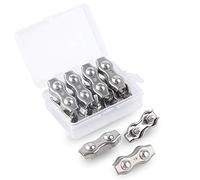 Rybtd Serre cable acier 12 pièce M3 Pince de câble d'agrafe de câble métallique 304 en acier inoxydable Duplex Clips Serres câble pour Câble Métallique Pince À Câble