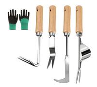 Rylae 4Pcs Desherbeurs Manuel, Couteau Désherbeur Fissure avec Manche en Bois, Désherbeur pour Enlever Mousse Mauvaises Herbes, Outil de Jardin de Désherbage Manuel, Idéal pour Jardins Pelouses
