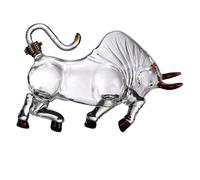 RynoPulse Carafe à DéCanter Charging Bull, Carafe à Whisky en Forme De Taureau pour Vin, Whisky, Brandy-Head-up Cattle Container||500ml