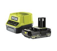RYOBI Batterie Lithium+ 18V RC18120-120C – 2,0 Ah compacte + Chargeur rapide 2,0 A