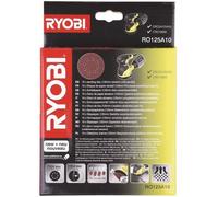 RYOBI - 10 disques diam. 125 mm auto-agrippants pour ponceuse excentrique, grain 100 / 120 / 240 / 320 - RO125A10