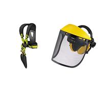 Ryobi 5132002706 Harnais pour débroussailleuse RAC138 & OREGON - Visière en Maille d'Acier & Protège-Oreilles Réglable, Protection du Visage, du Front et des Oreilles