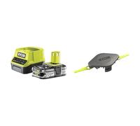 Ryobi 5133002237 Batterie d'outillage 18 V 2,5 Ah & Tête Double Lames Dentelées (+10 Lames) pour Coupe-Bordures, Dresse-Bordures - Spéciale Herbes Hautes/Épaisses