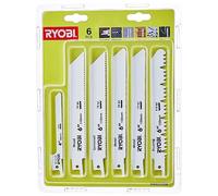 RYOBI - 6 Lames Scie Sabre Panachées - RAK06RB - Bois, Métal, Universel