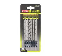 RYOBI - 6 Lames Scie Sauteuse Sans Fil - RAK6JSBW - Coupe Rapide, Chantourner, Finition