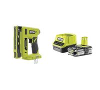 RYOBI - Agrafeuse 18V ONE+ - Chargeur 90 Agrafes, Dos 9,4 mm, Lgr 6,35mm à 14,3mm - Livrée avec Agrafes et Crochet de Maintien - R18ST50-0 & 5133002237 Batterie d'outillage 18 V 2,5 Ah
