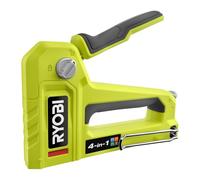 RYOBI Agrafeuse Cloueuse 4 en 1 Manuelle RHFST4IN1 Corps Métal Pointes 18G | Accepte 4 consommables, agrafes T50, T25 et JT21, clous 18 G, corps en acier, enfoncement par force mécanique de la poignée