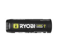 RYOBI Batterie 4V USB Lithium 3,0 Ah RB4L30 Fonction Powerbank USB-C | Autonomie augmentée, recharge d'un téléphone en mode powerbank, câble USB-C fourni, tournevis, lampe, gonfleur et cutter