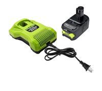 RYOBI Batterie Lithium-Ion 18V, capacité 6,0Ah, plusieurs options de batterie , 1 batterie 1 chargeur