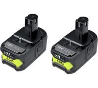Ryobi Batterie Lithium-Ion 18V, compatible avec Ryobi One P108 P102 P103, longue durée et sans fil, 2 PACK 6,0Ah