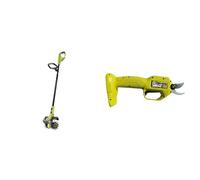 RYOBI - Bineuse 18V One+ - Largeur/Profondeur de Travail 20/10 cm - 4 Fraises & Sécateur Électrique 18V One+ - Lames Bypass Chromées en Acier Carbone Japonais SK5
