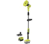 RYOBI - Brosse Rotative télescopique - 15cm - sans Fil 18V One+ R18TPS-120G - Nettoyage Multi-Surfaces en Hauteur (1,4m), Compacte et Efficace - Batterie 2.0Ah et Chargeur Inclus, Autonomie 90min