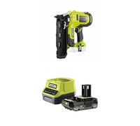 Ryobi - Cloueur de finition 16G à air comprimé 18V - pointe de 19 à 64 mm - tête 1,6 mm - chargeur 100 pointes - Livré avec 500 pointes, 1 batterie 2Ah et 1 chargeur rapide