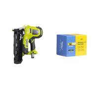 RYOBI - Cloueur de Finition 16G Air Comprimé 18V ONE+ - Pointe 19-64mm - Tête 1,6mm & Tacwise 0301 Clous de Finition Galvanisés de Type 16G / 64 mm, Lot de 2500, Argent