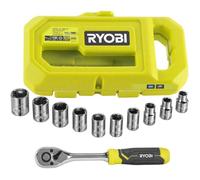 Ryobi Coffret cliquet 1/4" RHRS10PC 10 pièces 90 dents Compatible LINK