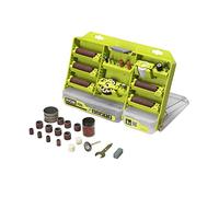 RYOBI - Coffret 150 Accessoires RYOBI - Twist Lock pour Mini-Outil - Changement Rapide - Coupe, Ponçage, Polissage & Gravure - Complet & Polyvalent - RAR800K-150
