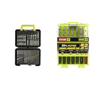 Ryobi - Coffret 60 accessoires de perçage et de vissage - RAK60DDF & Coffret 10 Lames de Coupe ONE+ pour Scie Sauteuse Sans Fil - Spécial Bois, Métal