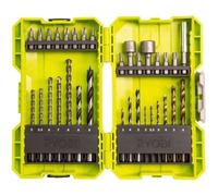 RYOBI - Coffret empilable 32 accessoires mixtes perçage - vissage - boulonnage : forets, 13 embouts 25mm + porte-embout - RAK32DDMIX