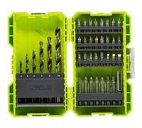 RYOBI Coffret empilable 38 accessoires mi tes perçage vissage : 6 forets HSS embouts & G