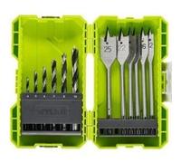RYOBI Coffret empilable perçage bois 12 accessoires 6 forets 6 meches plates RAK12SWD G