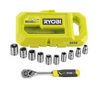 Ryobi Coffret cliquet 1/4" RHRS10PC 10 pièces 90 dents Compatible LINK