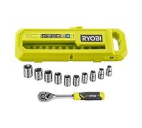RYOBI - Coffret liquet 3/8" + Douilles - RHRS11PC - 11 Pièces, 90 Dents, Compatible LINK