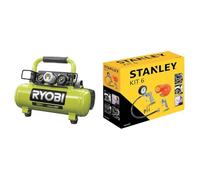 RYOBI - Compresseur à cuve 18V - 3,8 L / 0,6 CV - 8 bars - R18AC-0 & Stanley 9045717STN Accessoires pour compresseur d’air