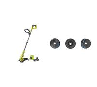 Ryobi- Coupe-Bordures/Dresse-Bordures 18V One+ - 25/30 cm (1 x 2 Ah) - RLT183220S & Lot de 3 Bobines Simple Fil Ø 1,6mm, Longueur 4,5m pour Coupe-Bordure Électrique