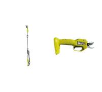 RYOBI - Coupe-Branches Télescopique 18V One + - Lames Bypass - Capacité de Coupe 32 mm & Sécateur Électrique 18V One+ - Lames Bypass Chromées en Acier Carbone Japonais SK5
