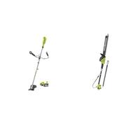 Ryobi - Débroussailleuse 18V - Ø Fil 1 x 1,6 mm - Lame 3 Dents Tri-Arc™ 20 cm - 1 Batterie Lithium+ & Taille-Haie Électrique sur Perche sans Fil à Batterie 18V One+ - Lames 45cm pour Jeunes Haie
