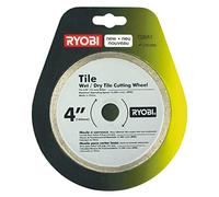 RYOBI Disque Diamant Continu 102 mm TSBA1 Alésage 16 mm Coupe Humide | Jante lisse pour des chants nets, céramique, faïence, grès et marbre, scie à carrelage LTS180M, arrosage à l'eau claire