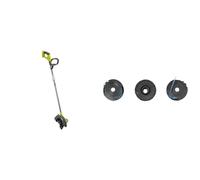 RYOBI - Dresse-Bordures 18V - Ø Lame dentelée 22 cm - Profondeur de Travail 4 Positions & Lot de 3 Bobines Simple Fil Ø 1,6mm, Longueur 4,5m pour Coupe-Bordure Électrique