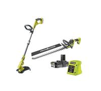 RYOBI - Duo One+ : Coupe-Bordures/Dresse-Bordures 25/30 cm + Taille-Haies Linea 55 cm - 1 Batterie Lithium+ 2,0Ah et 1 Chargeur 1,7A - RY18LT18HTA-120