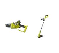 RYOBI - Élagueur à main 18V - Brushless/moteur sans charbons - guide 10 cm - 6 m/s & Coupe-bordures/dresse-bordures 18 Volts ONE+ - Ø 25-30 cm (sans batterie) - OLT1832