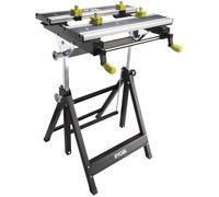 RYOBI - Etabli aluminium pliable orientable avec réglage hauteur - table 600 x 570 x 760 - Avec 4 mors e service - RWB03