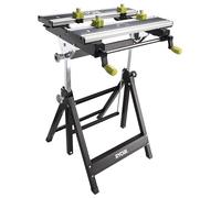 Ryobi Établi RWB03 – Plan de travail multi-positions pliable, hauteur réglable, antidérapant