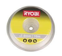RYOBI Fil de Coupe Rond 2,0 mm x 15 m RAC102 pour Coupe-Bordures RLT36 | Recharge blanche de 15 mètres, diamètre 2,0 mm, débroussailleuses 36 volts et thermiques, herbe dense et ronces, finitions