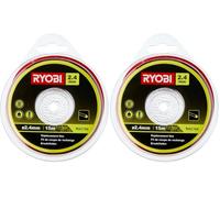 RYOBI - Fil de Coupe Rond 2,4mm x 15m - RAC104 - pour Débroussailleuses Thermiques (Lot de 2)
