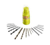 Ryobi – Jeu de 18 forets mixtes RAK18DMIX – Acier HSS, bois/métal/béton