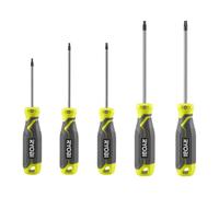 RYOBI Jeu de 5 Tournevis Torx RHSDST5 T10 à T30 Électroménager et Auto | Empreintes étoilées 6 lobes, 5 tailles courantes, vis de sécurité modernes, appareils ménagers, mécanique automobile